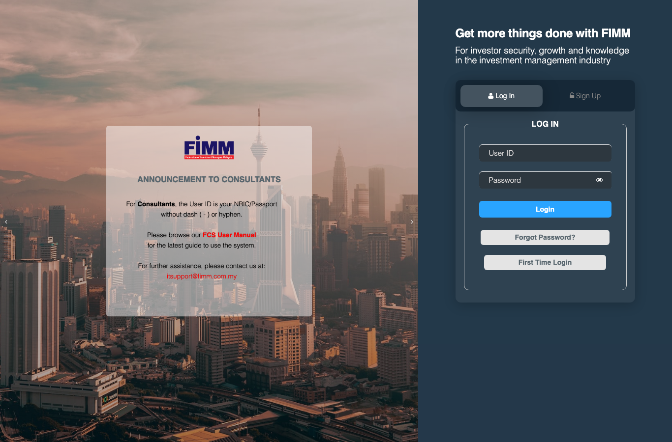 FIMM — Member & Compliance Portal screenshot