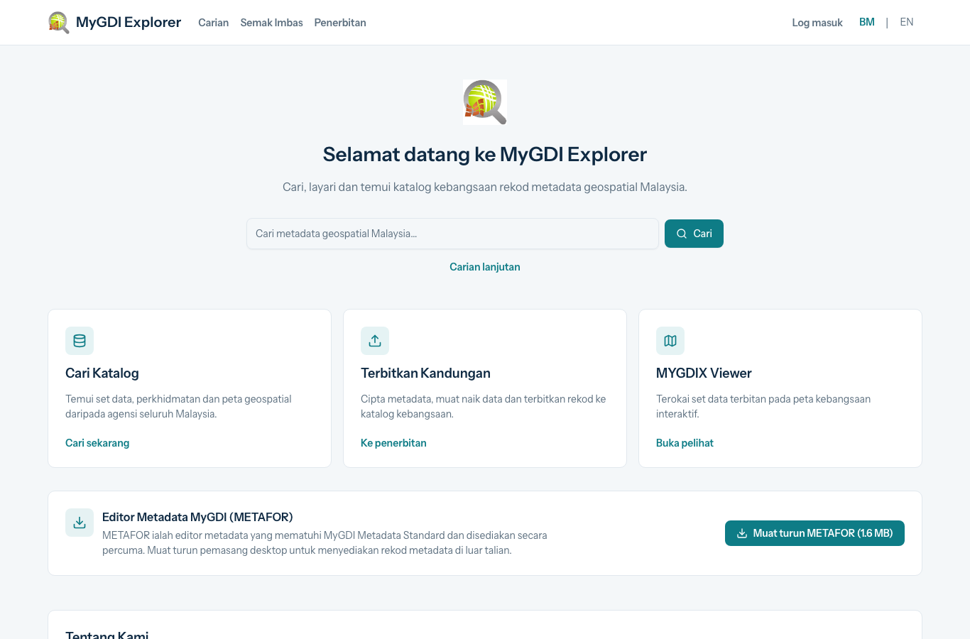 MyGDI Explorer — National Geospatial Catalog screenshot